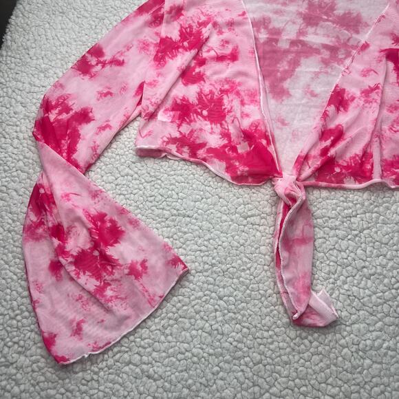 Pink Tie Dye Bikini w/ Top Cover Up Small - Picture 10 of 11